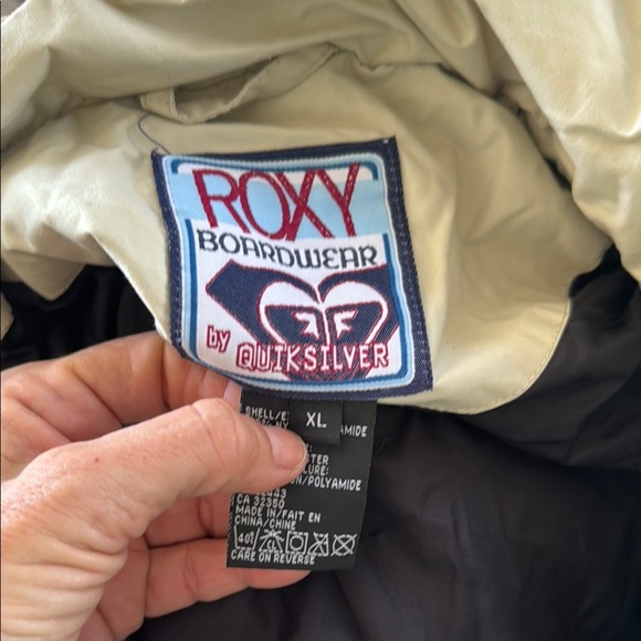 Roxy by quicksilver BOARDWEAR ski jacket off white mint green and grey Xl - Picture 4 of 4